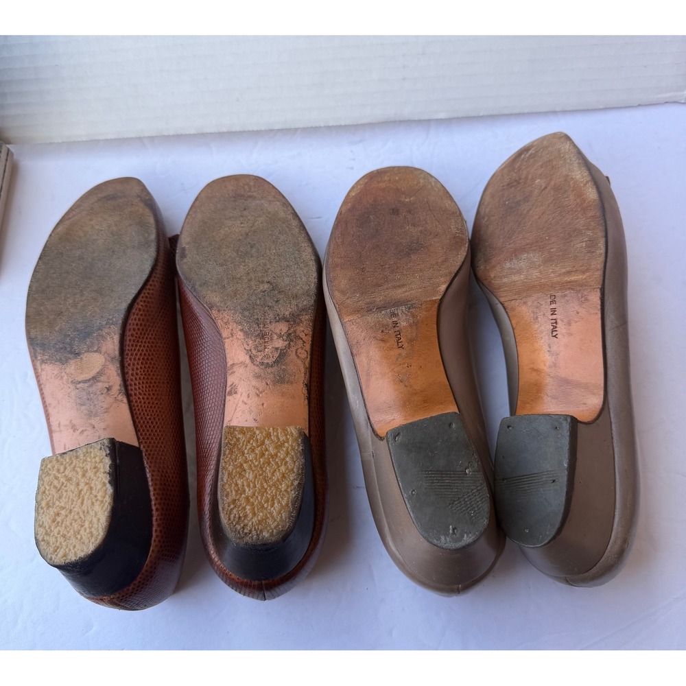 Salvatore Ferragamo Vara Bundle 2 Pairs‎ Brown Taupe Pumps Sz 5 and 6 - Picture 8 of 8